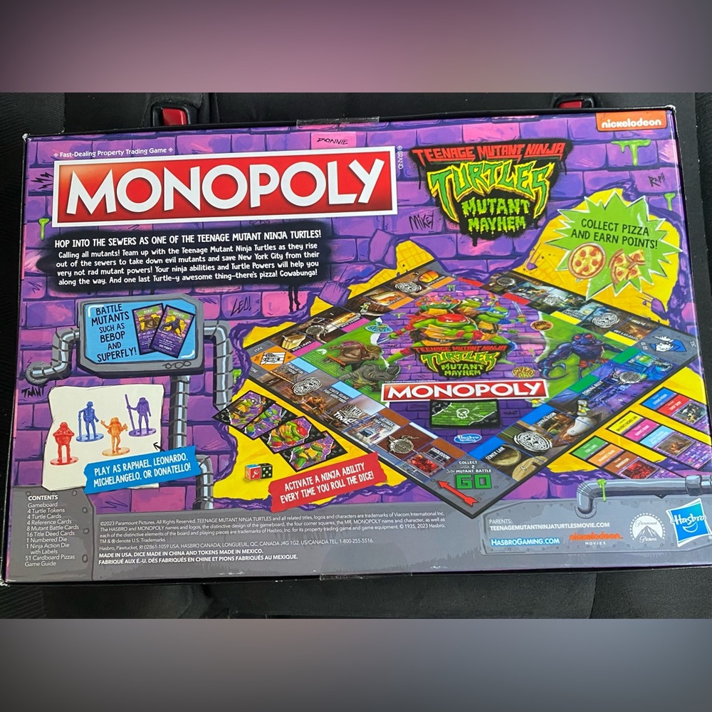 Monopoly game is inspired by the film, TMNT: Mutant Mayhem